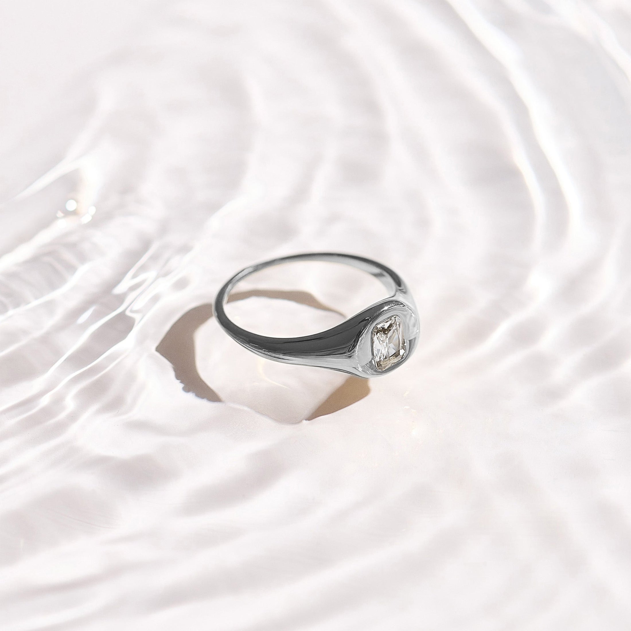 Crystal Cushion Dome Ring