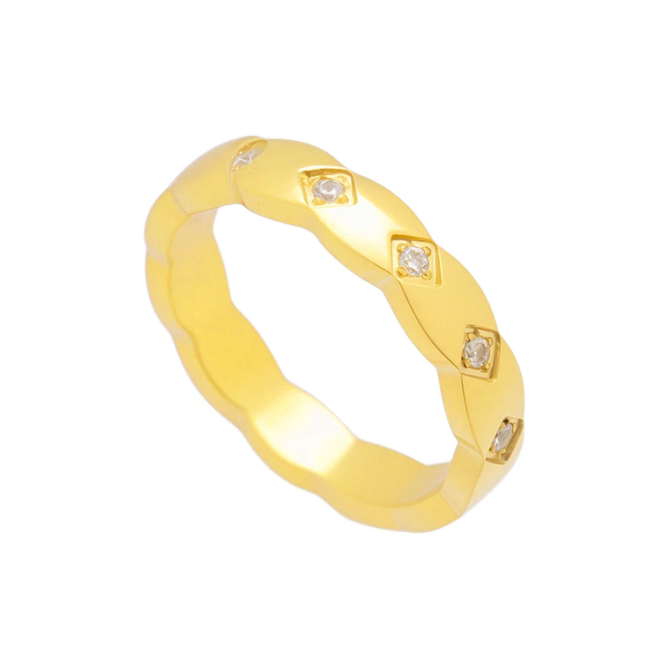 Twist Crystal Inset Ring - EVRYJEWELS