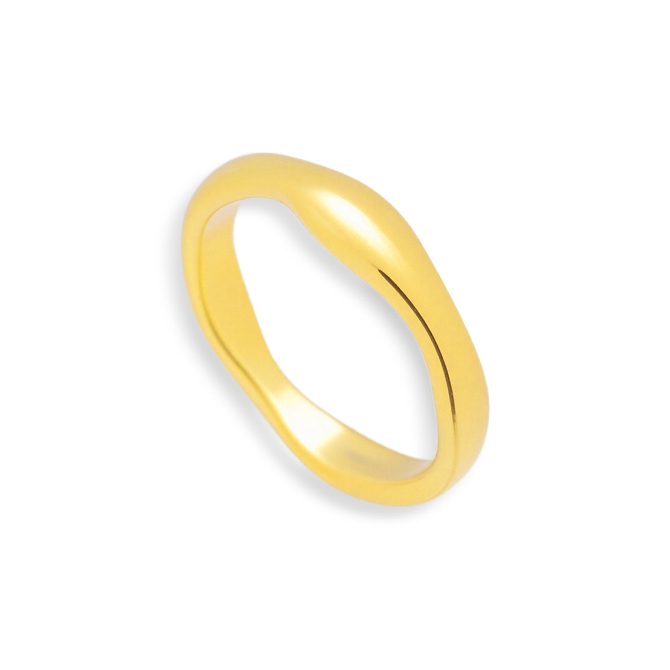 Smooth Wave Band Ring - EVRYJEWELS