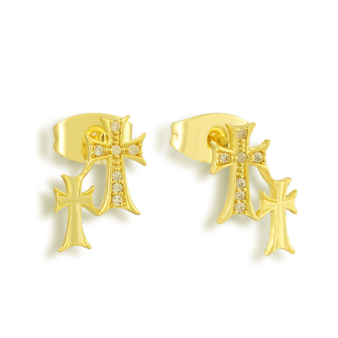 Double Cross Me Studs - EVRYJEWELS