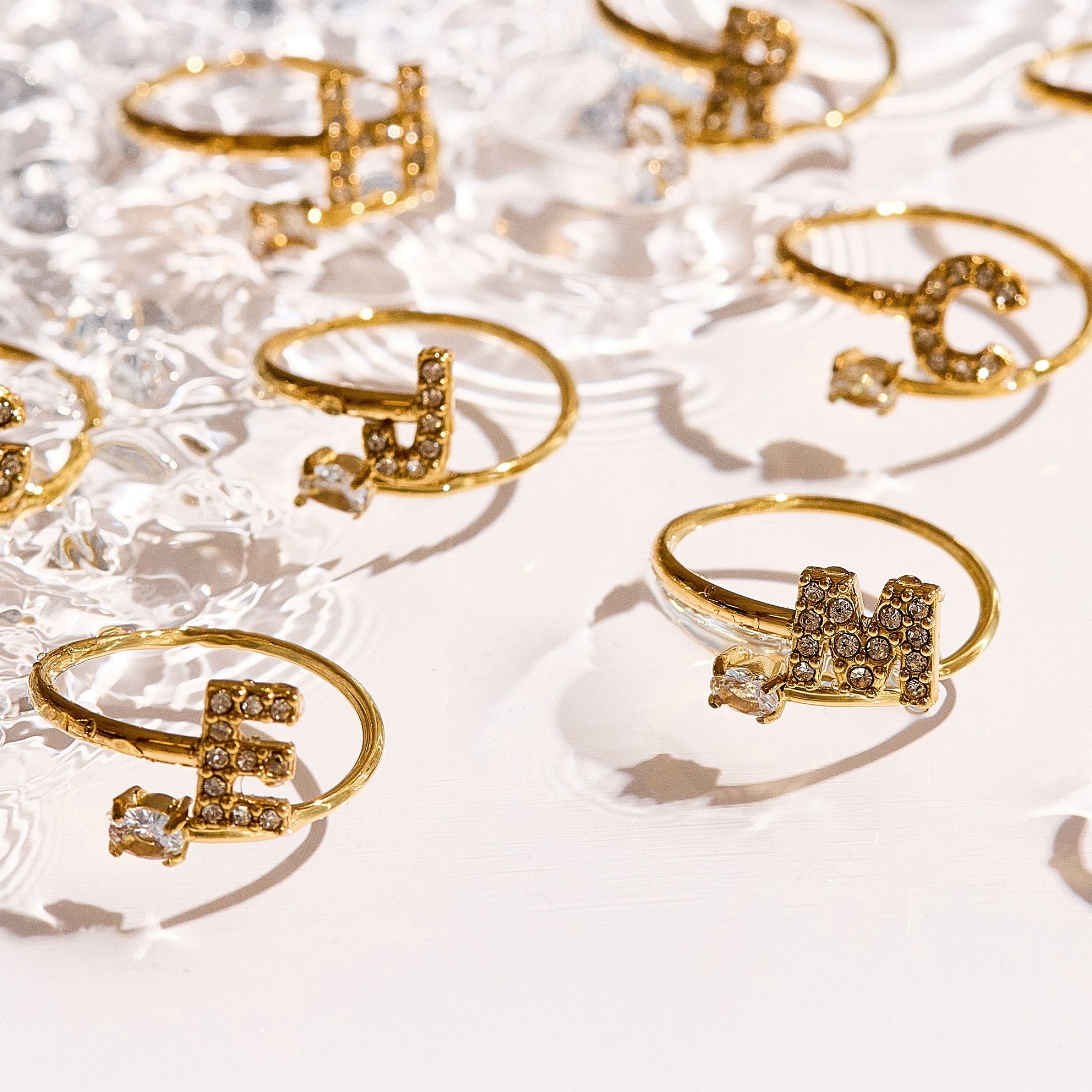 Sparkle Initial Wrap Ring