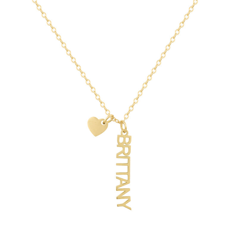 Custom/Personalized Mini Vertical Charm Nameplate Necklace - EVRYJEWELS