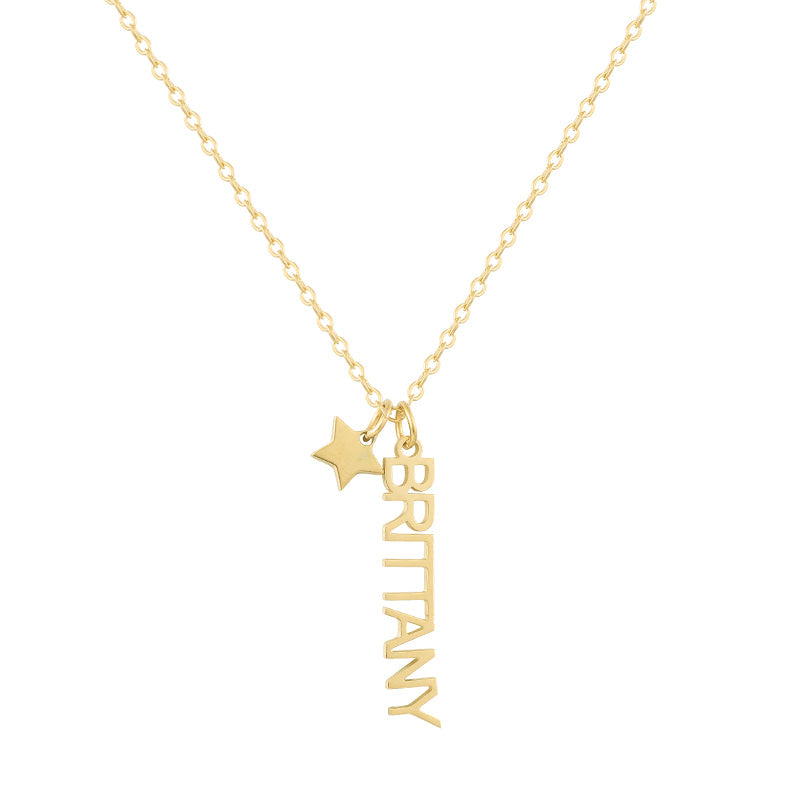 Custom/Personalized Mini Vertical Charm Nameplate Necklace - EVRYJEWELS
