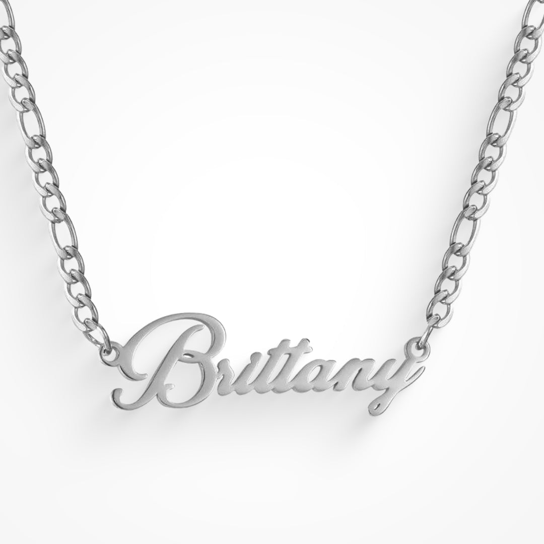 Custom/Personalized Nameplate Figaro Necklace - EVRYJEWELS