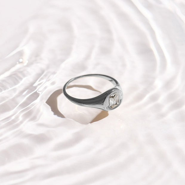 Crystal Cushion Dome Ring