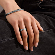 Square Crystal Flat Band Ring