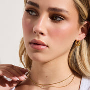 Layered Snake & Bead Chain Necklace