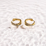 Crystal Twist Hoop Earrings