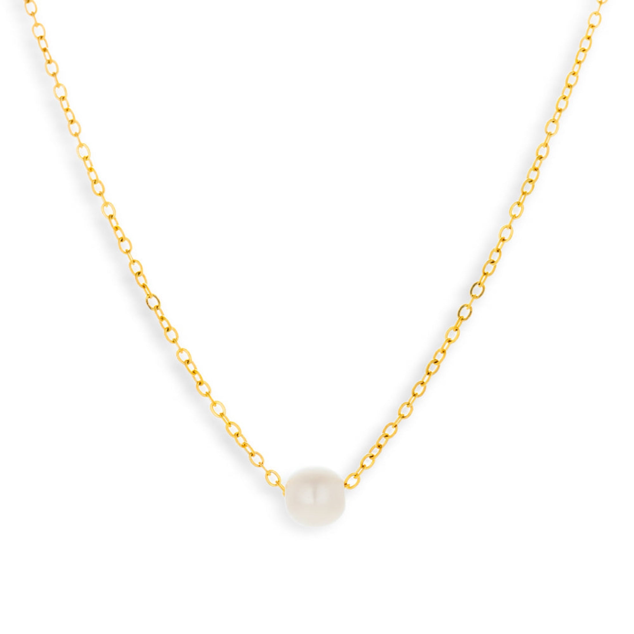 Single Pearl Drop Necklace - EVRYJEWELS