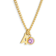 Custom/Personalized Initial Pendant Necklace w/ Birthstone - EVRYJEWELS