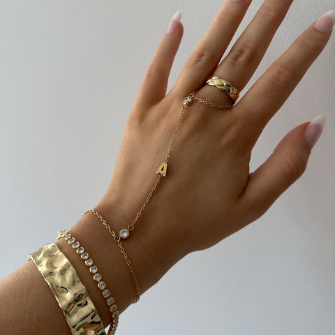 Custom/Personalized Letter Hand Chain - EVRYJEWELS