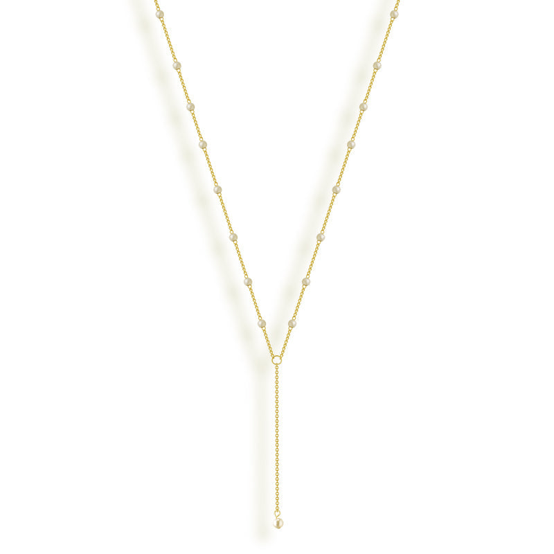 Sweet Pearl Lariat Necklace - EVRYJEWELS