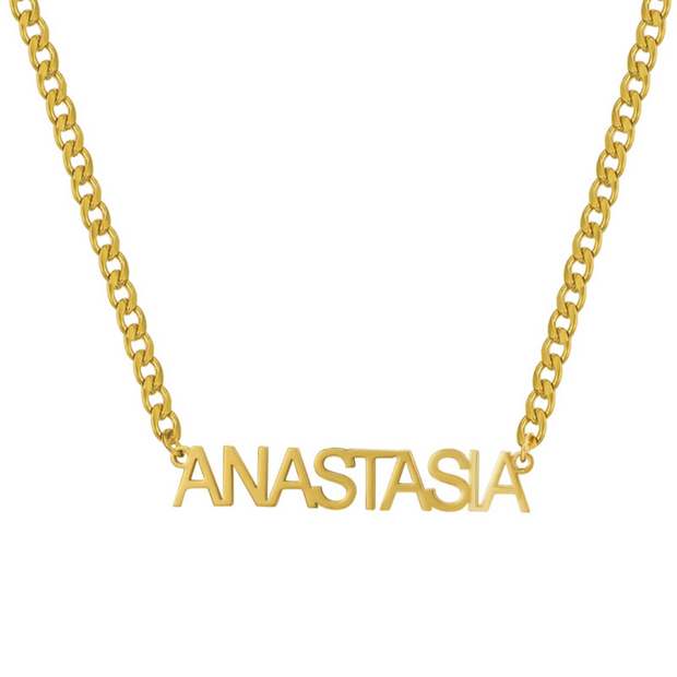 Custom/Personalized Nameplate Curb Necklace - EVRYJEWELS