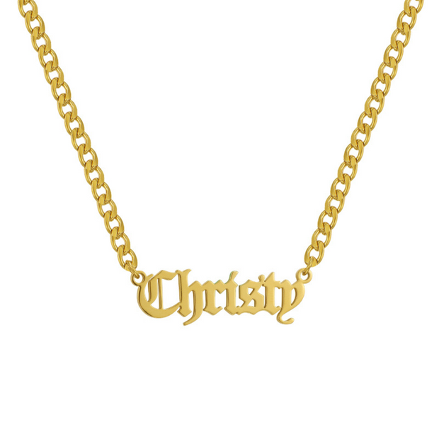Custom/Personalized Nameplate Curb Necklace - EVRYJEWELS