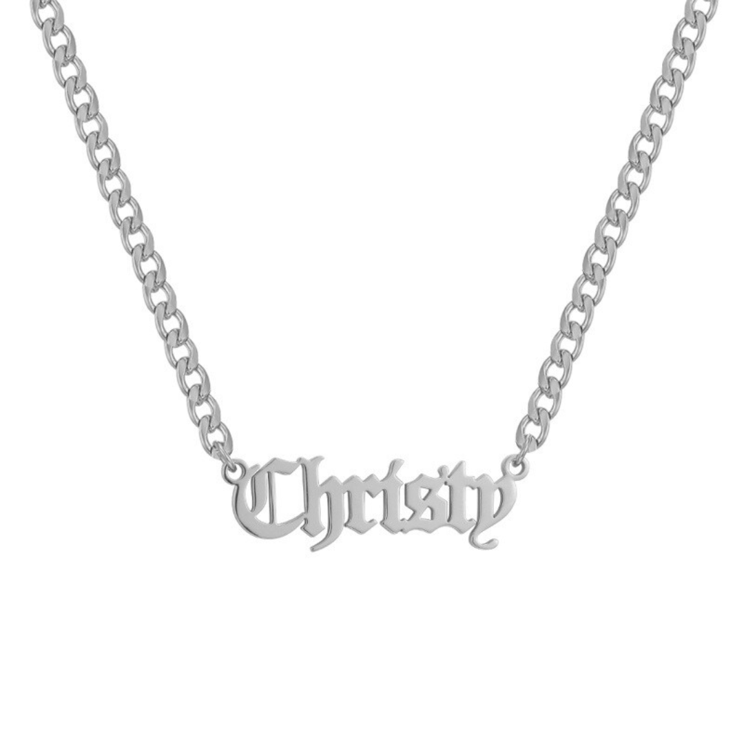 Custom/Personalized Nameplate Curb Necklace - EVRYJEWELS