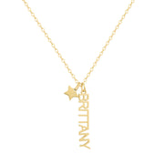 Custom/Personalized Mini Vertical Charm Nameplate Necklace - EVRYJEWELS