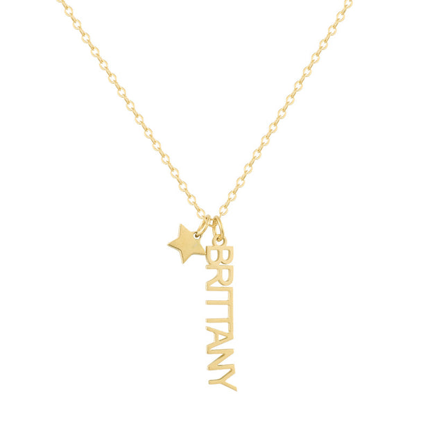 Custom/Personalized Mini Vertical Charm Nameplate Necklace - EVRYJEWELS