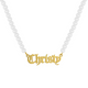 Custom/Personalized Pearl Nameplate Necklace - EVRYJEWELS